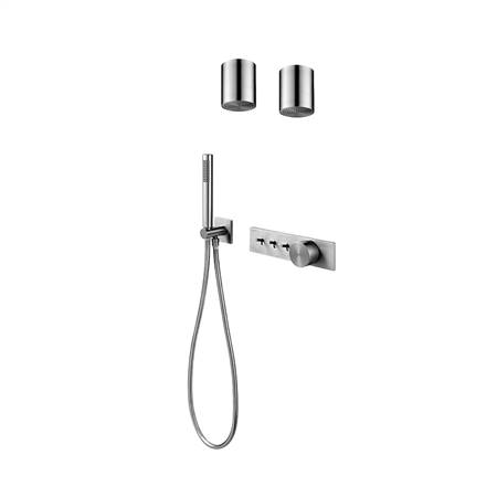 Three-function concealed shower head