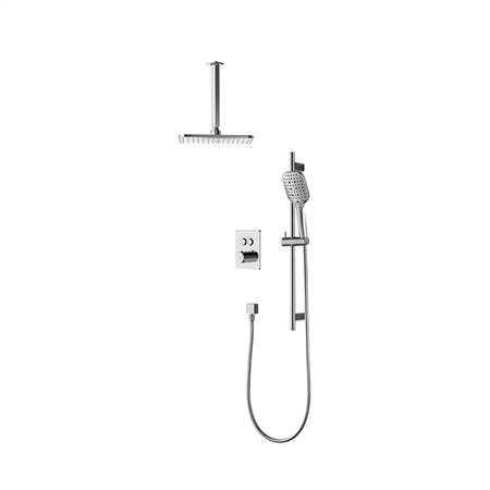 Two-function concealed thermostatic shower (downward)