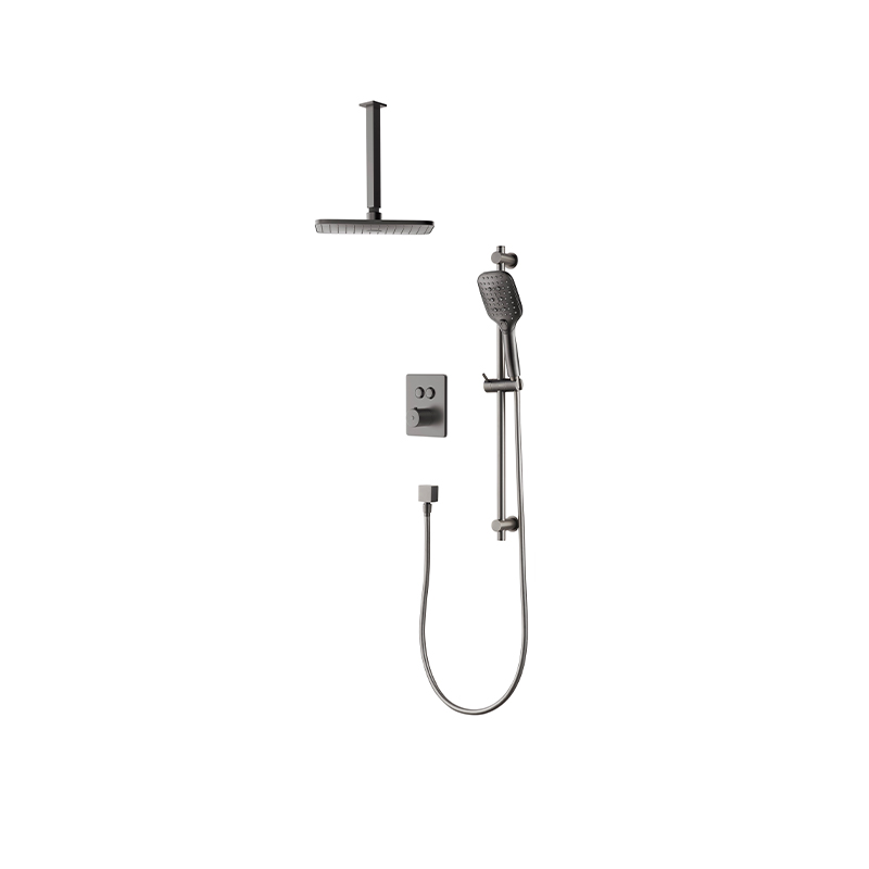 Two-function concealed thermostatic shower (downward)
