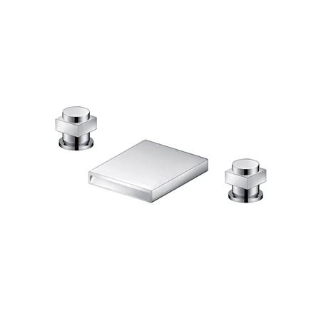 Three hole bathtub faucet with high flow rate