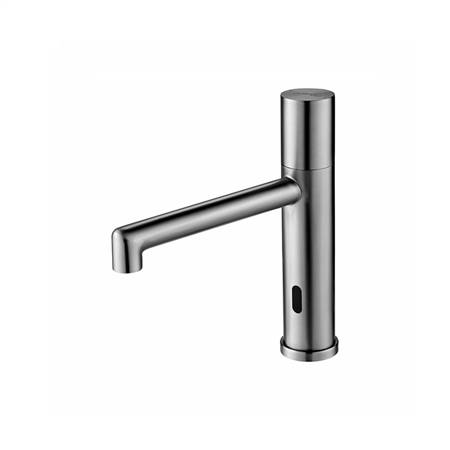 Cold and warm sensing basin faucet