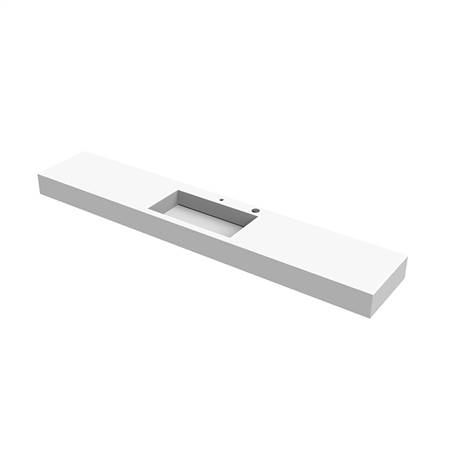 Rock slab integrated single basin