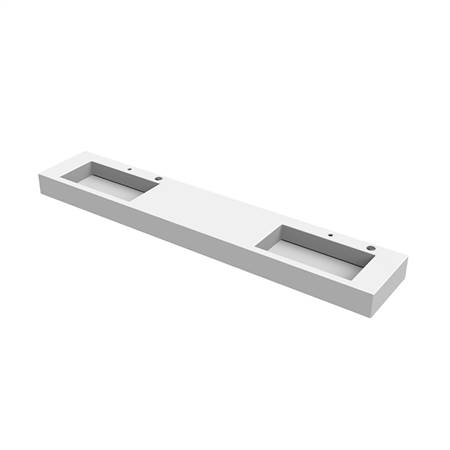 Rock slab integrated single basin
