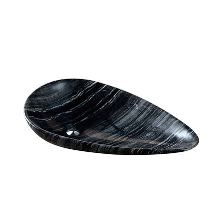 Waterdrop ancient wood grain marble basin