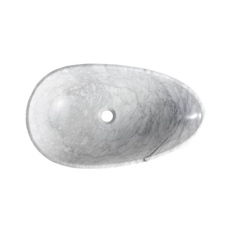 Goose egg shaped Carrara white marble basin