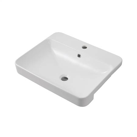 Ceramic semi embedded basin